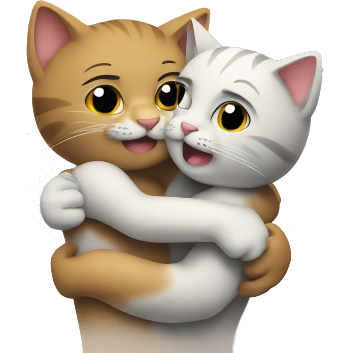 The cats are hugging emoji
