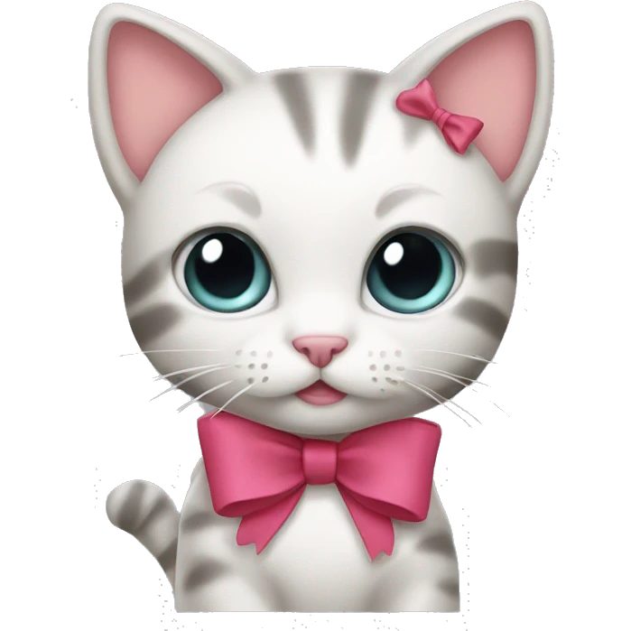 Kitty with bow emoji