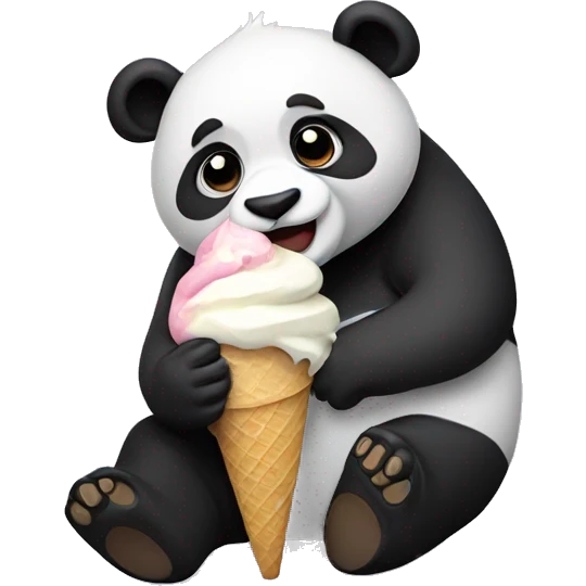 Panda eating ice cream emoji