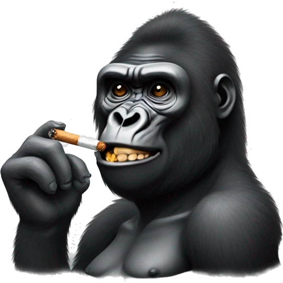 Gorilla with grills smoking a cigarette emoji