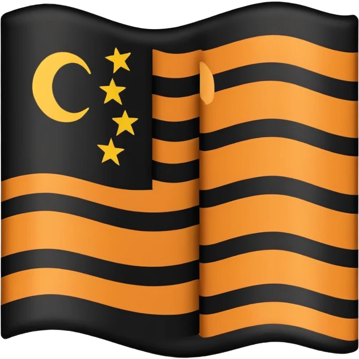 A flag with black and brown  emoji