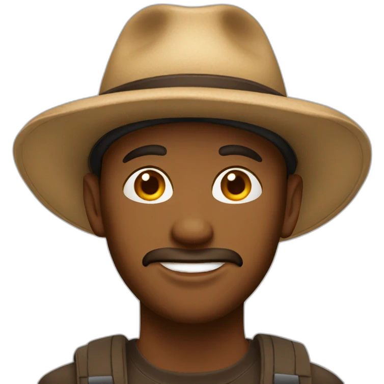 guy brown hat emoji