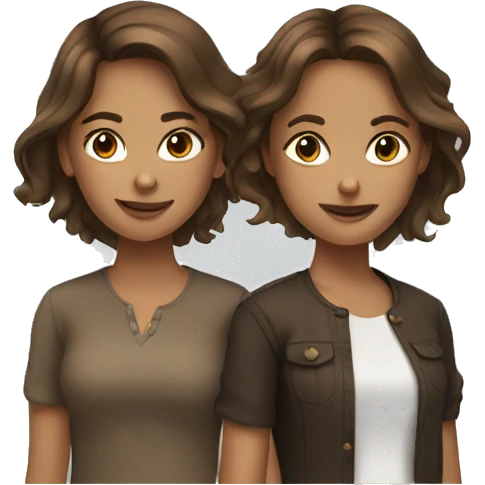 Two brown hair girls  emoji