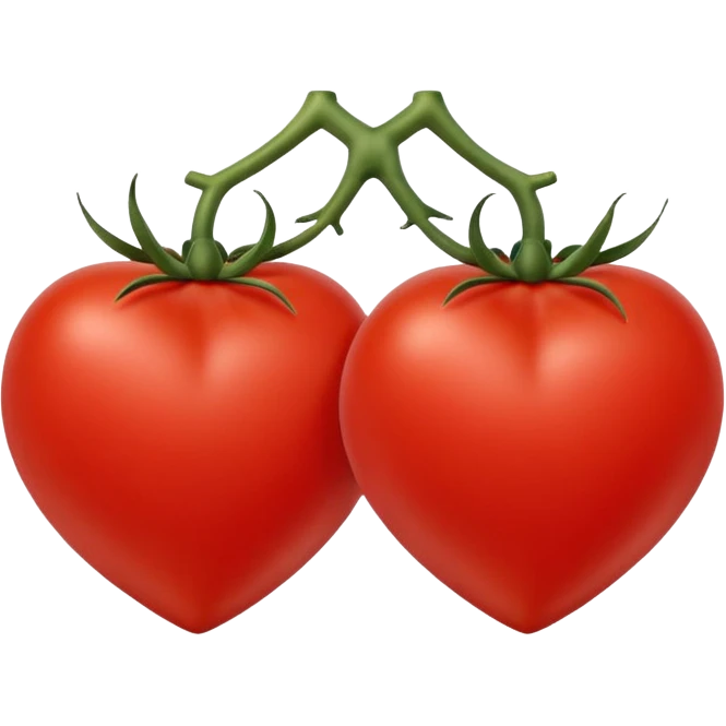 Two tomatoes with love emoji