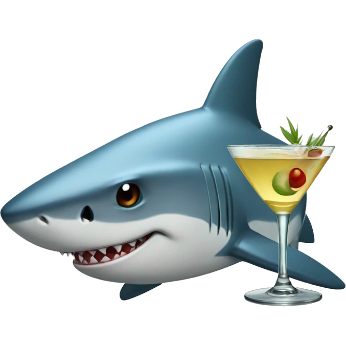 a shark with a martini emoji
