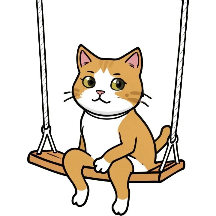 Cat on swing emoji