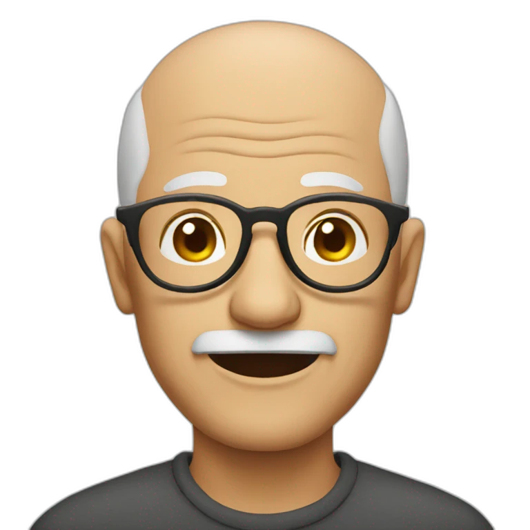 Bald old man with glasses emoji