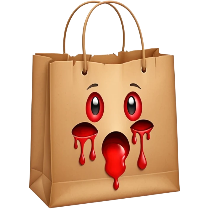 shopping bag brown with blood drops  emoji