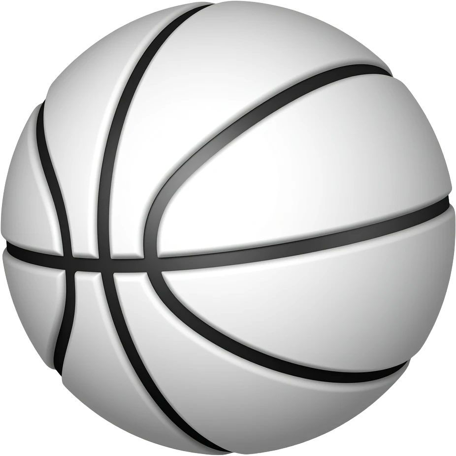 Basketball but there’s no orange on the ball all white and the seems of the ball are black emoji