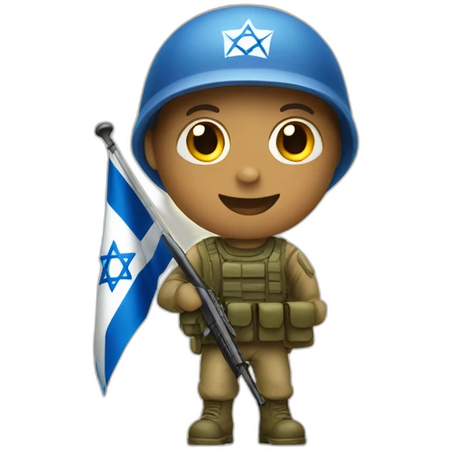 A soldier holding an Israeli flag emoji