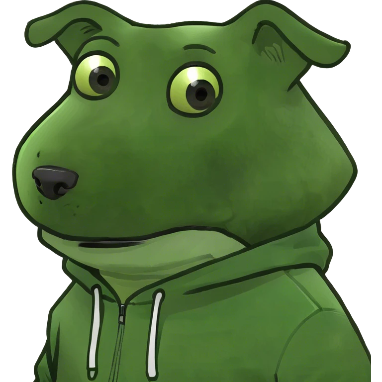 Dog wearing a hoodie emoji