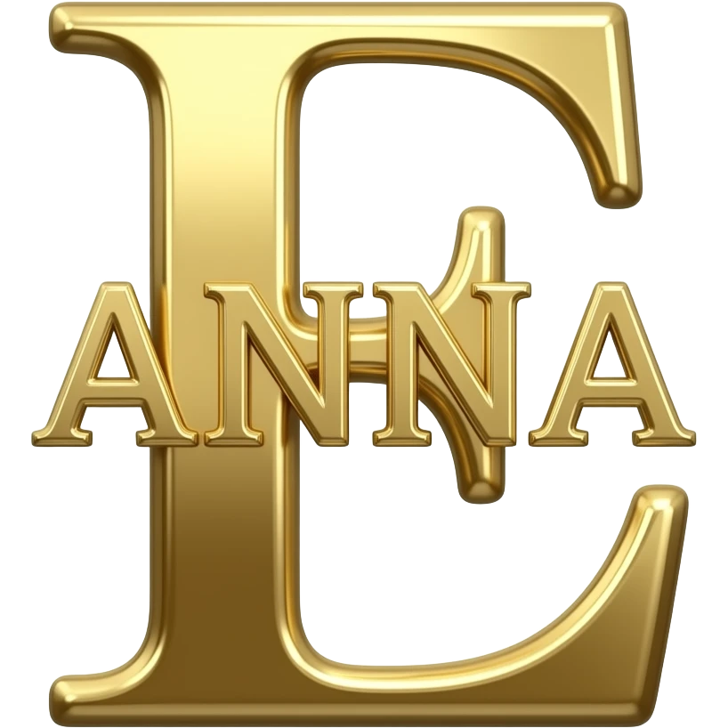 GOLD THIN LETTERS E ANNA emoji