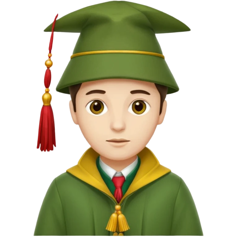 Vytvoř mi vodníka se zeleným sakem a zeleným kloboukem s cervenyma a zlutyma trasnickama emoji