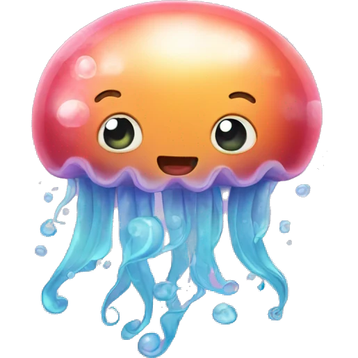 jellyfish with love bubble water emoji