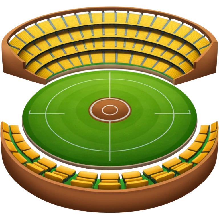 "iOS style stadium emoji, circular with seats and a field, no background" emoji