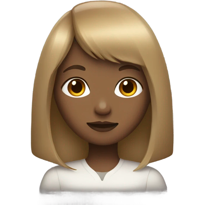 A girl with light brown hair with bangs emoji