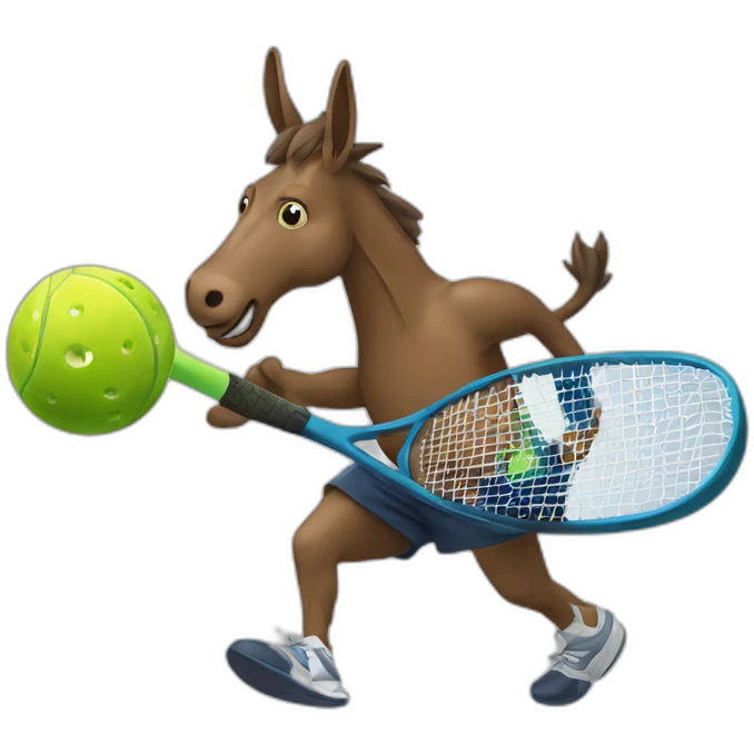 Mule playing pickleball emoji