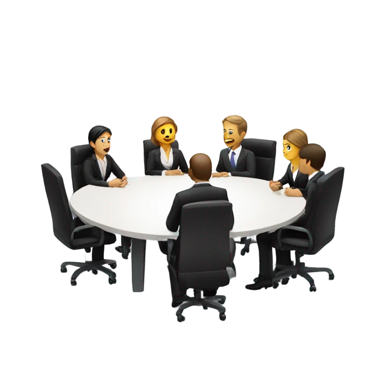 business people sitting at a round table  emoji