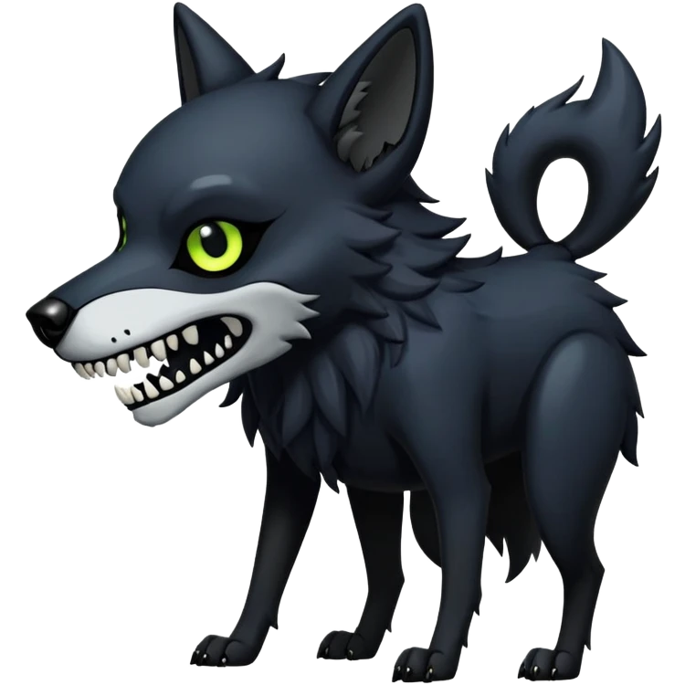 furry, black, skullwolf-skulldog, cadaver-wolf-fursona-OC art by artist:wingedwolf94, Puro the black latex-wolf emoji