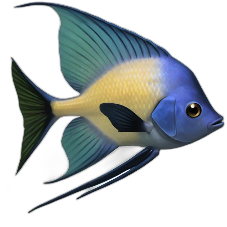 Blue-Black pterophyllum scalar emoji