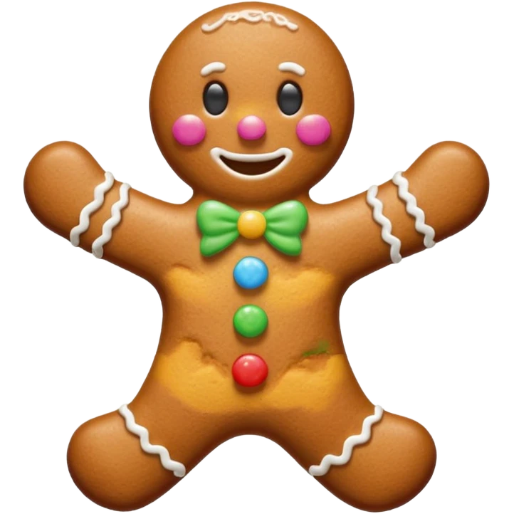 Omino di pan di zenzero con glassa bianca emoji