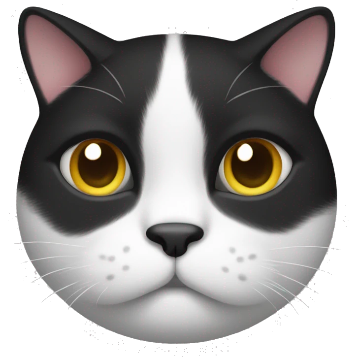 Black and white fat cat emoji