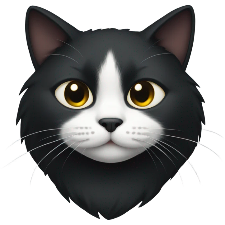 One black cat with white circle on breast emoji