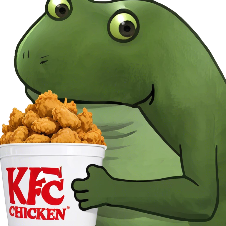 bufo raises a bucket of KFC chicken emoji
