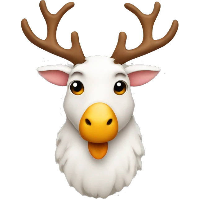 reindeer with a chicken head emoji