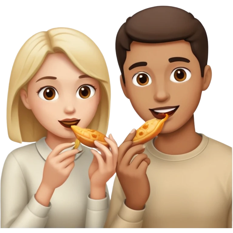 Eatting  man and woman  emoji