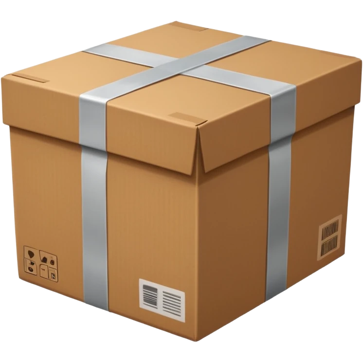 closed cardboard box with tape emoji