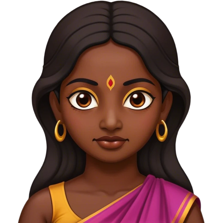 A Tamil Nadu woman with very dark skin and a giant posterior emoji