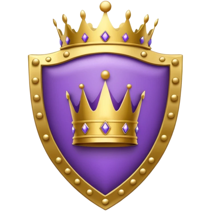 Purple shield with crown emoji