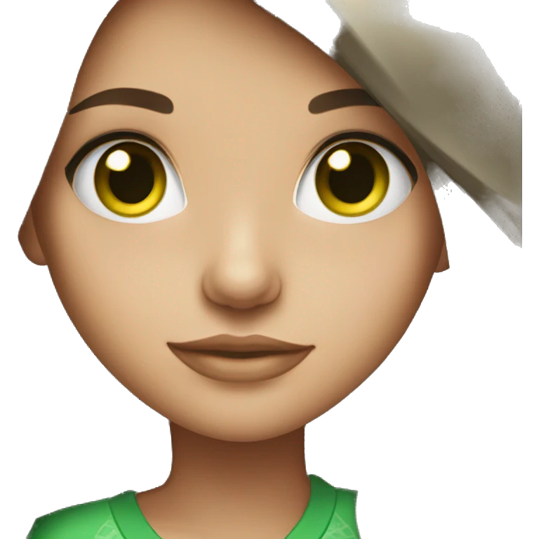 Brunette Girl With Green eyes emoji