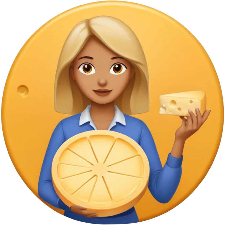 woman holding cheese emoji