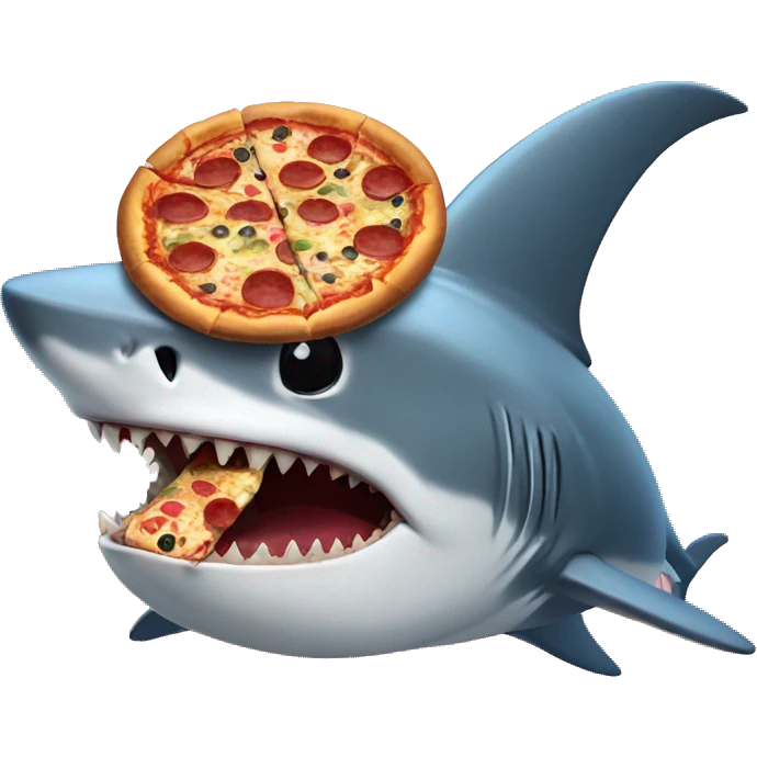Shark eating pizza emoji