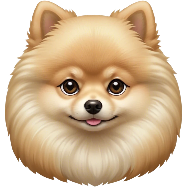 Cinematic Noble Cream Pomeranian Portrait Emoji, Poised and regal, with a compact, fluffy build and a pristine, well-groomed cream Fur, deep-set soulful dark eyes, Simplified yet sharp and sophisticated features, highly detailed, glowing with a soft, dignified glow, high shine, intelligent and spirited, stylized with an air of elegance, focused and attentive, soft glowing outline, capturing the essence of a watchful and confident companion, so majestic it feels as though it could prance out of the screen with effortless authority! emoji