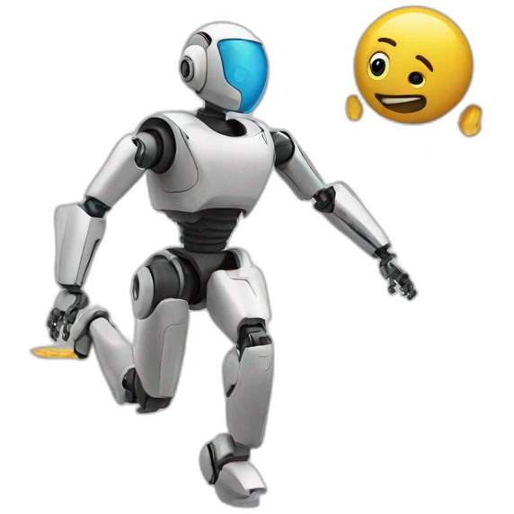 robot chasing a man  emoji