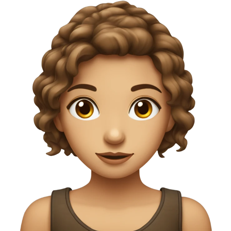 Jeune fille cheveux châtain yeux marrons  emoji
