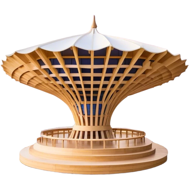 Cinematic Realistic Metropol Parasol Landmark Emoji, depicted with a modern wooden structure set against a vibrant cityscape rendered with detailed textures and dynamic, contemporary lighting. emoji