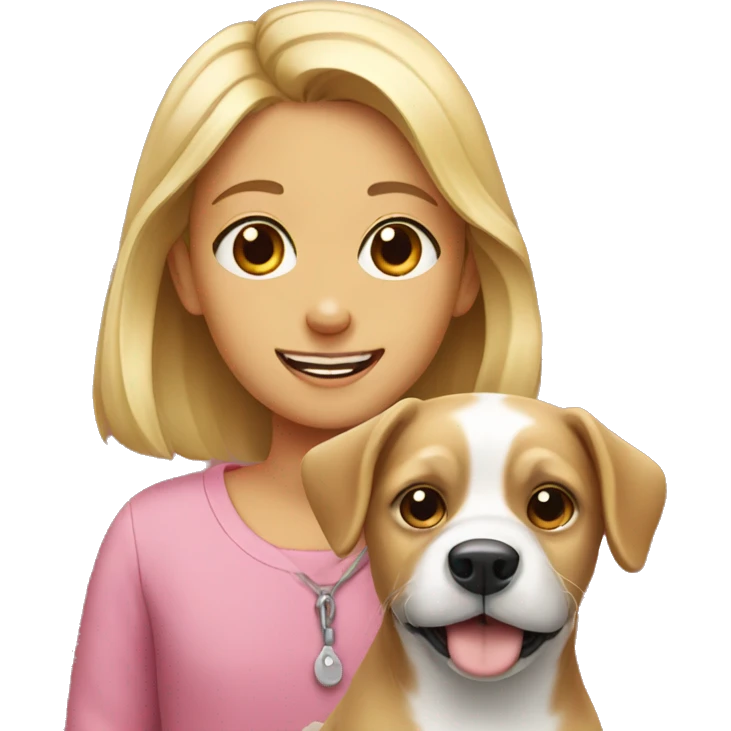 Dog with girl emoji