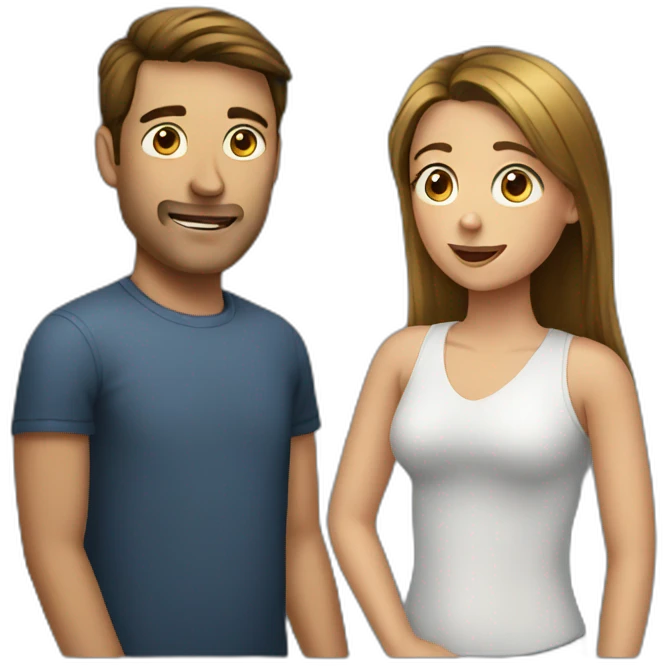 man talking to girl emoji