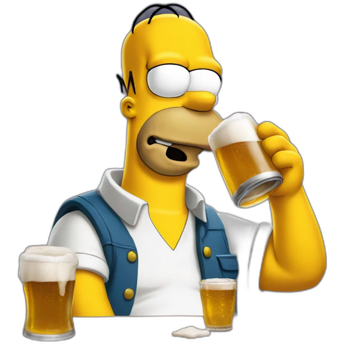 Homer Simpson drinking beer emoji