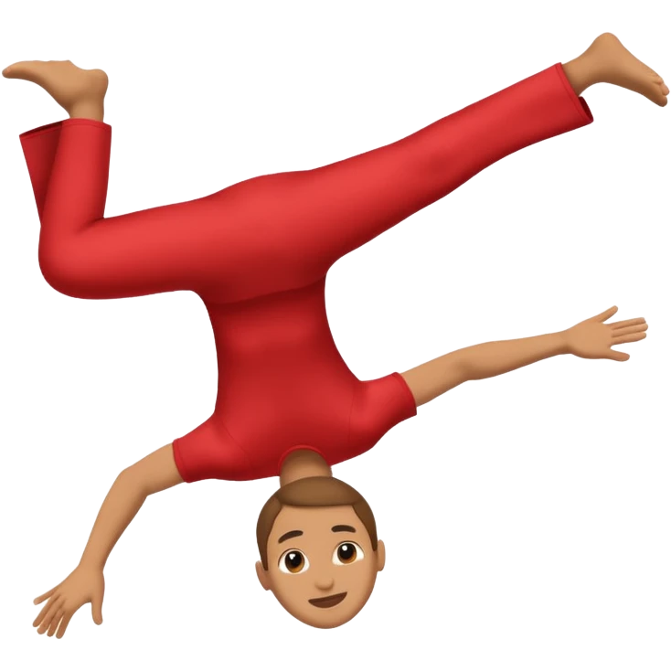 A person in a mid backflip an air emoji