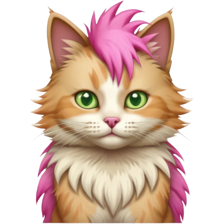 cat stiitng with pink mohawk emoji