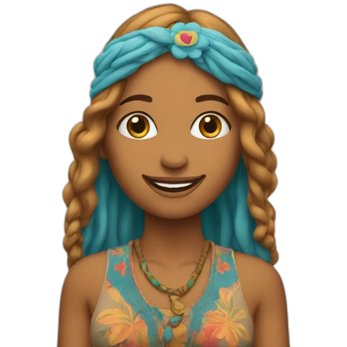 hippie woman happy emoji