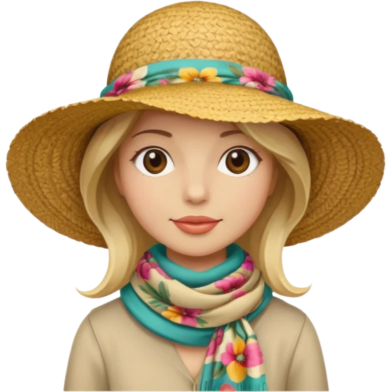 Sunhat + scarf emoji