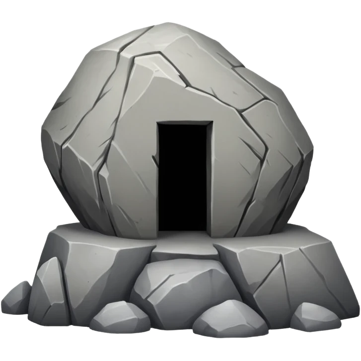 A BOULDER in front of a tomb emoji