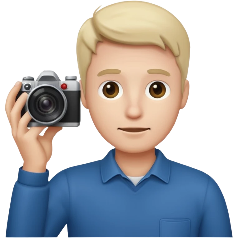 Camera man taking a photo backwards emoji