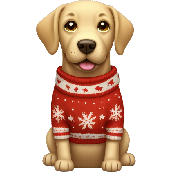 Labrador Retriever dog with Christmas sweater  emoji